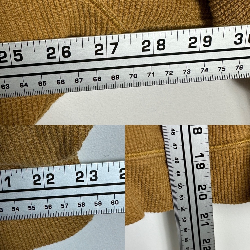Lululemon Mellow Hoodie Waffle Knit Spiced Bronze Yellow 2020 Sweatshirt Small S - Picture 16 of 16